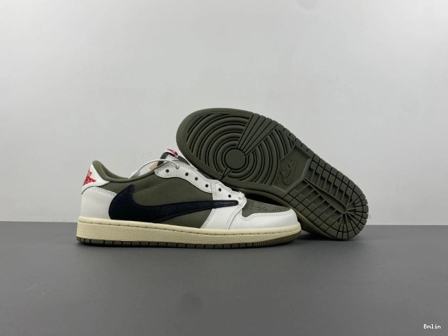 Bmlin Shoes LOW 1 JORDAN SCOTT TRAVIS X OG AIR DM7866-200 OLIVE MEDIUM 0730